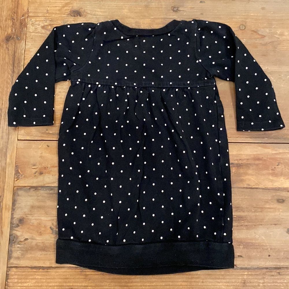 OLD NAVY Infant Dress Black Polka Dot Poof Casual Long Sleeve 6-12 M - Picture 7 of 7